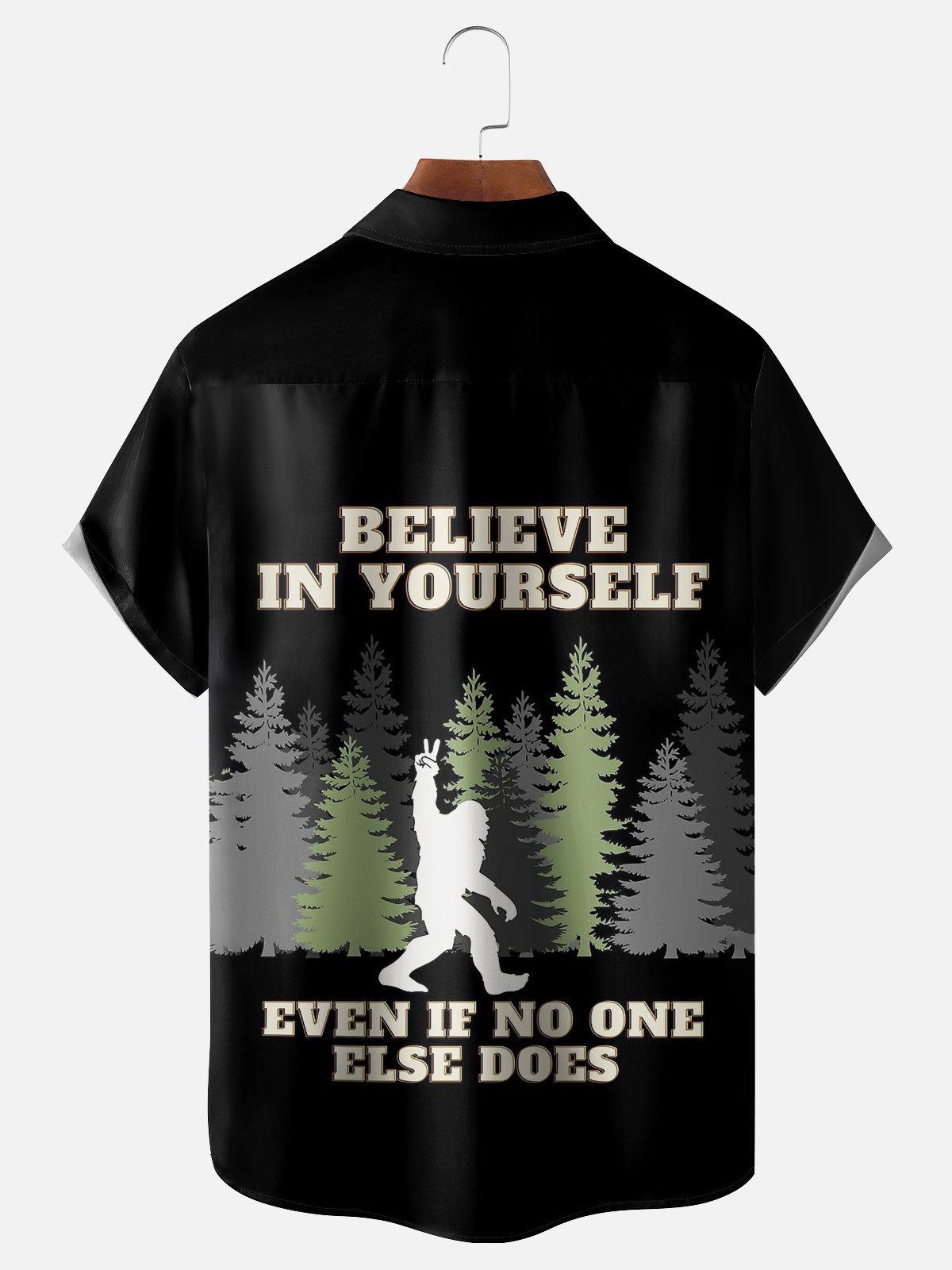 Moisture-wicking Believe In Yourself Even If No One Else Does Bigfoot Chest Pocket Hawaiian Shirt
