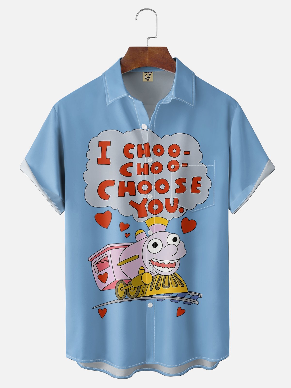 Moisture-wicking Valentine‘s Day I Choose You Heart Chest Pocket Casual Shirt
