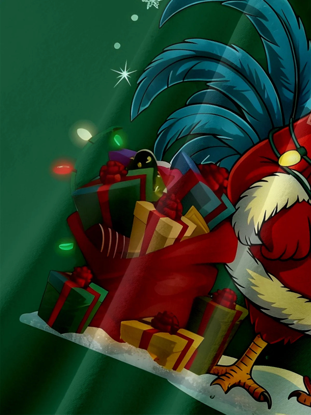 Moisture-wicking Christmas Chicken Chest Pocket Holiday Shirt