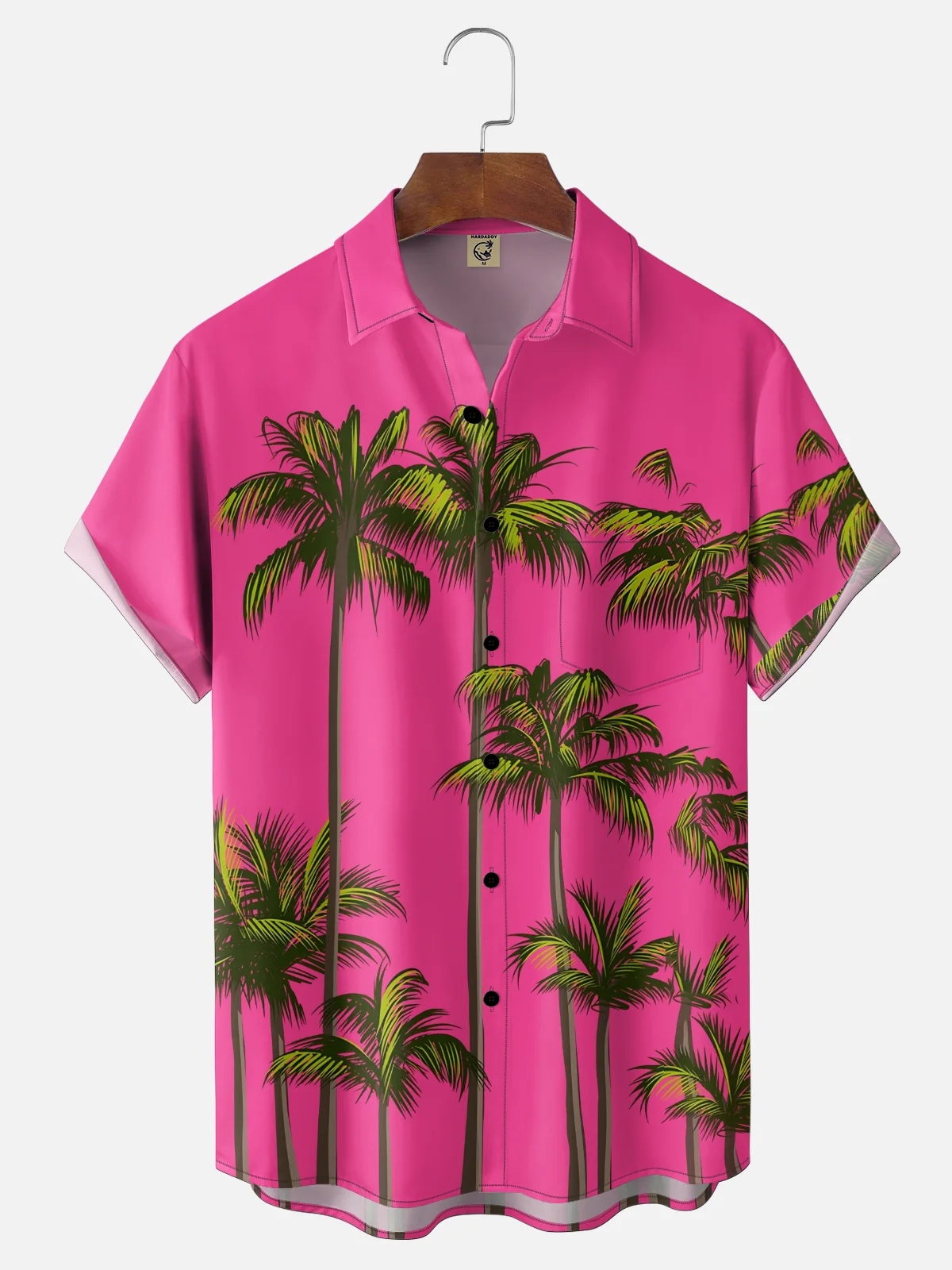Moisture Wicking Coconut Tree Chest Pocket Holiday Hawaiian Shirt