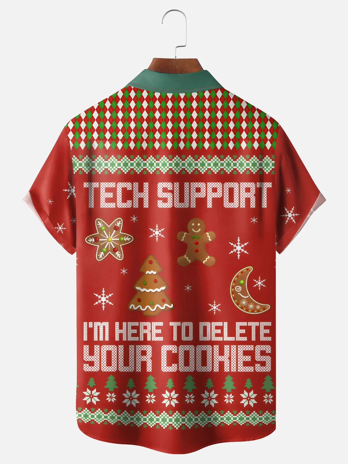 Tall Size Moisture-wicking Christmas Tech Support Computer Programmer Chest Pocket Casual Shirt
