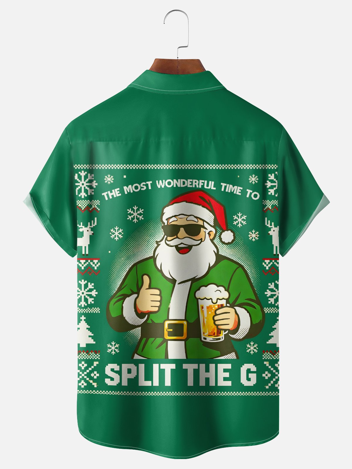 Moisture Wicking Beer Christmas Chest Pocket Holiday Shirt