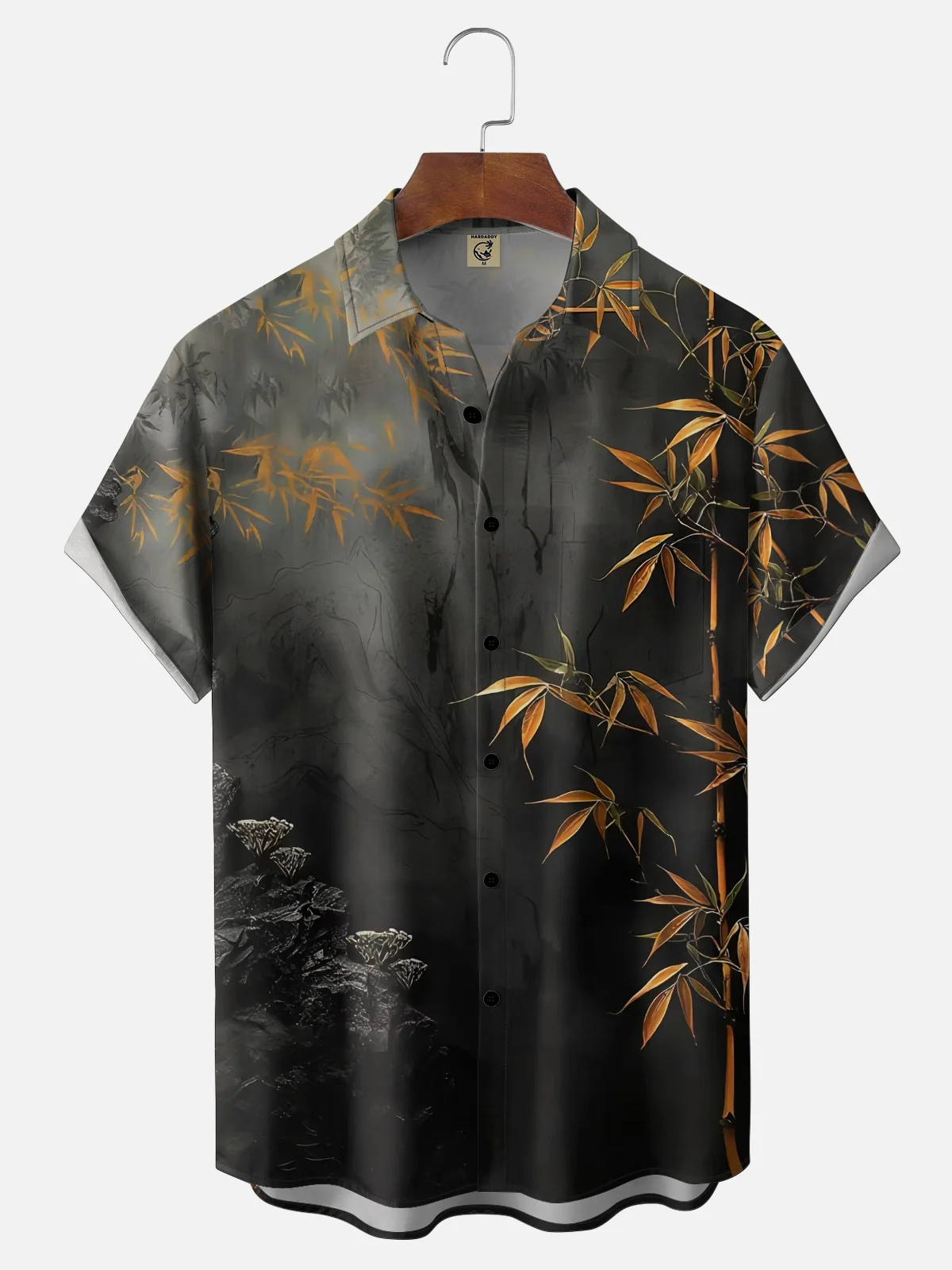 Moisture Wicking Bamboo Plant Chest Pocket Holiday Hawaiian Shirt