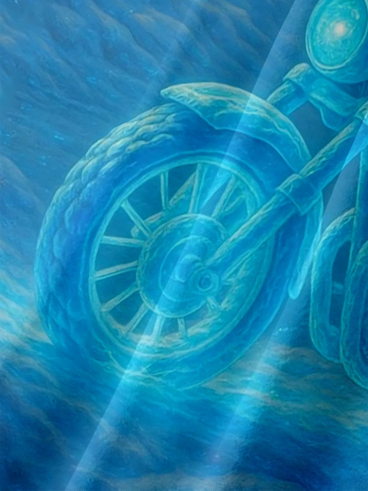 Moisture Wicking Fun Polar Bear Retro Motorcycle Chest Pocket Holiday Hawaiian Shirt