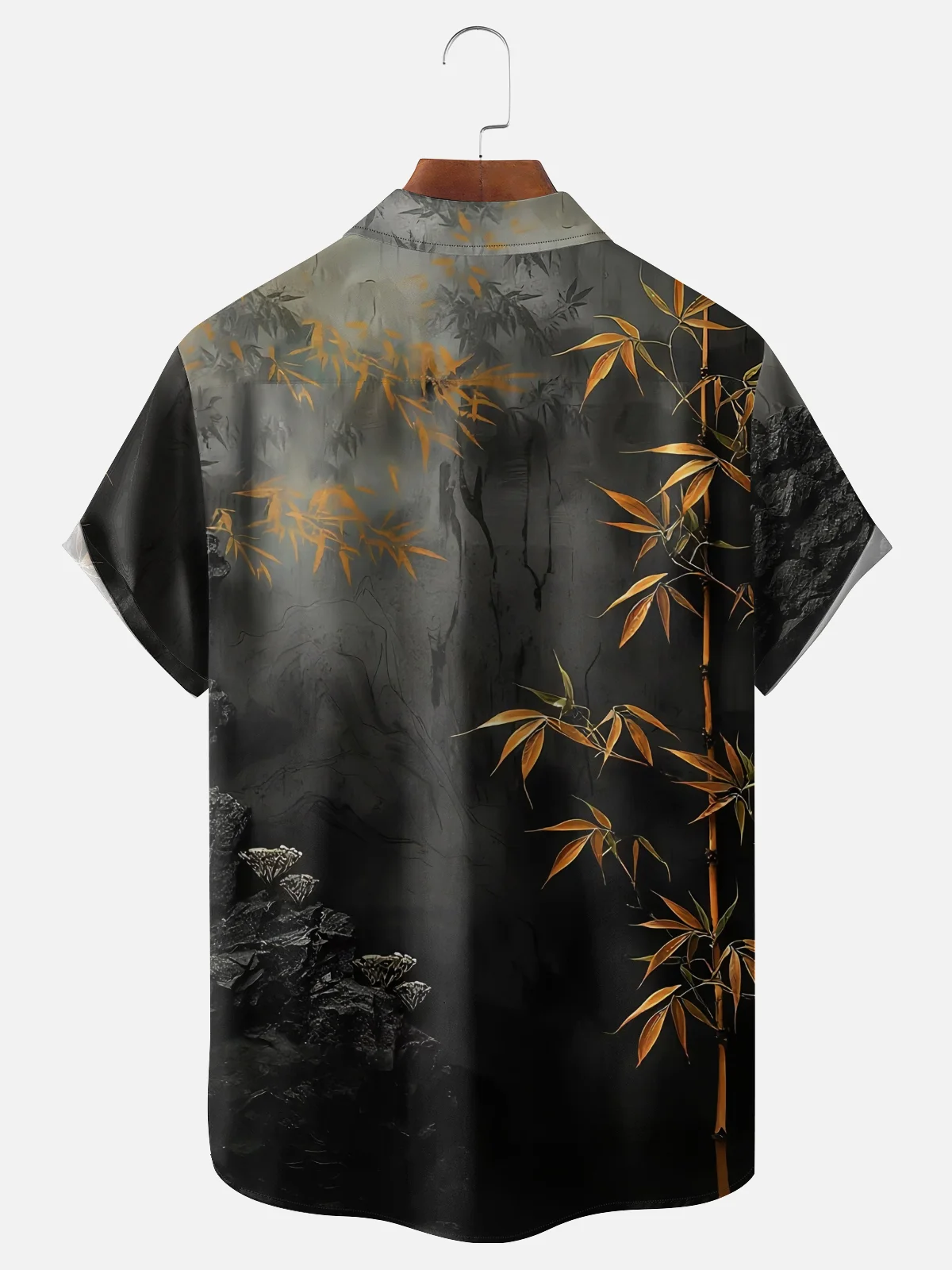 Moisture Wicking Bamboo Plant Chest Pocket Holiday Hawaiian Shirt