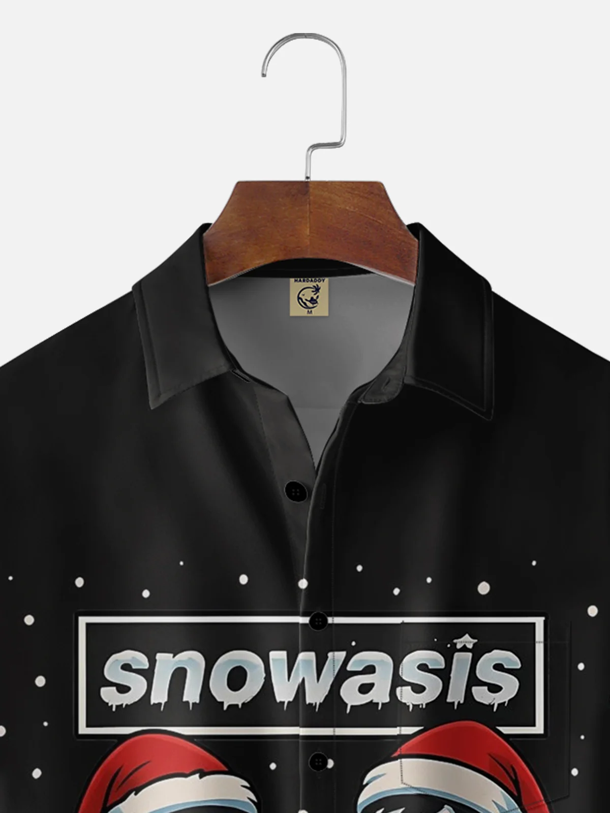 Moisture-wicking Christmas Music Snowasis Chest Pocket Casual Shirt