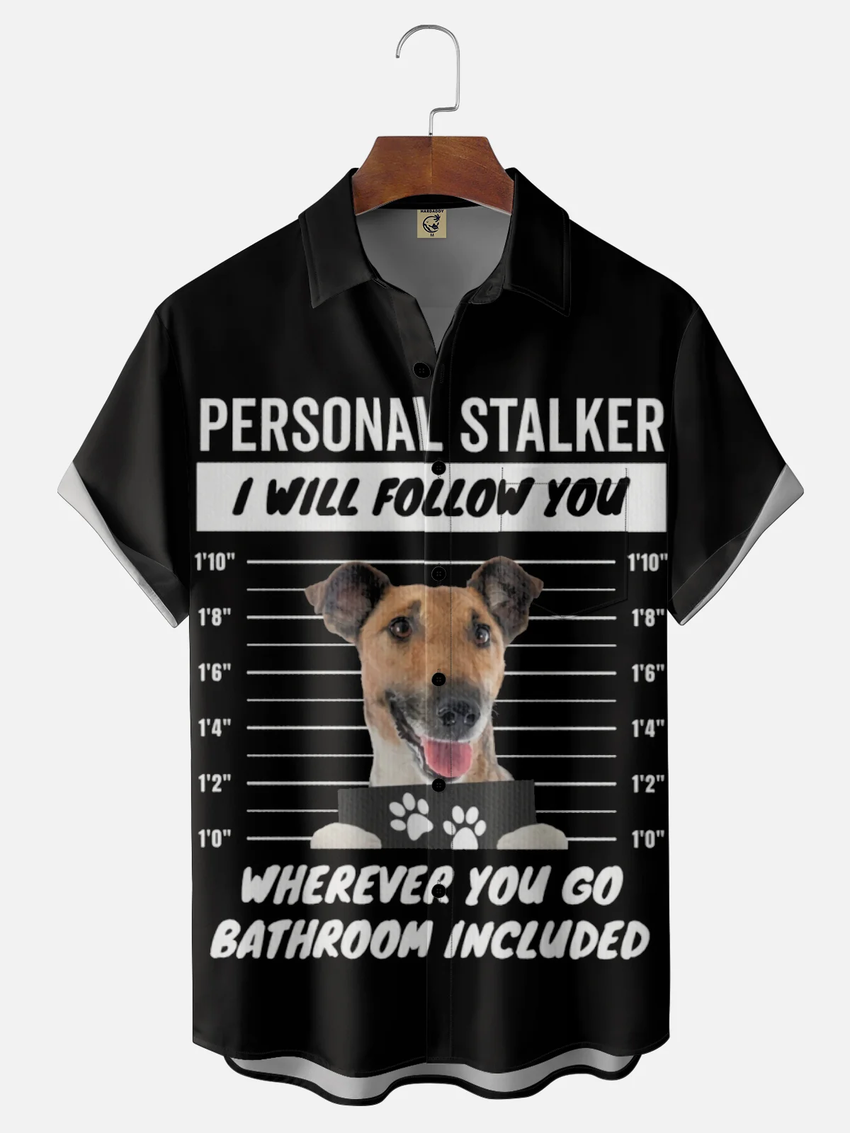 Moisture-wicking Personal Stalker Dog Chest Pocket Casual Shirt