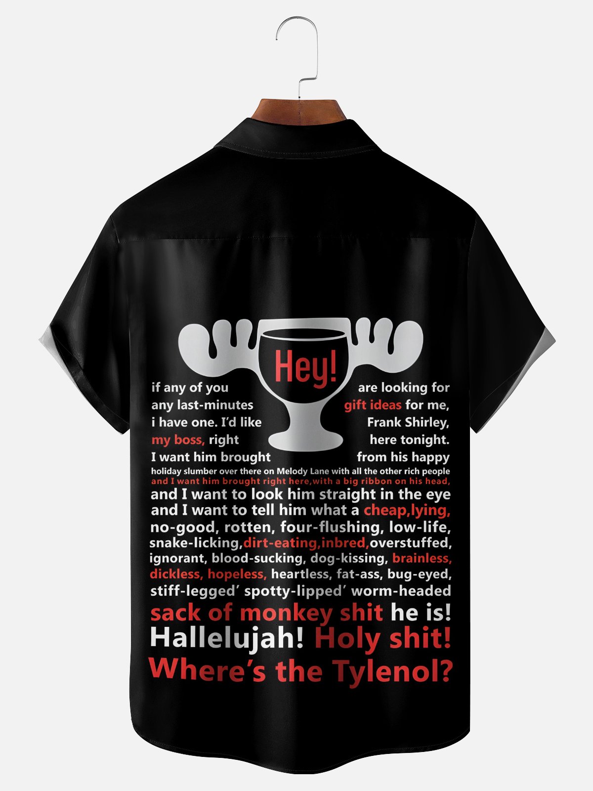 Moisture Wicking Christmas Story Slogan Chest Pocket Holiday Shirt