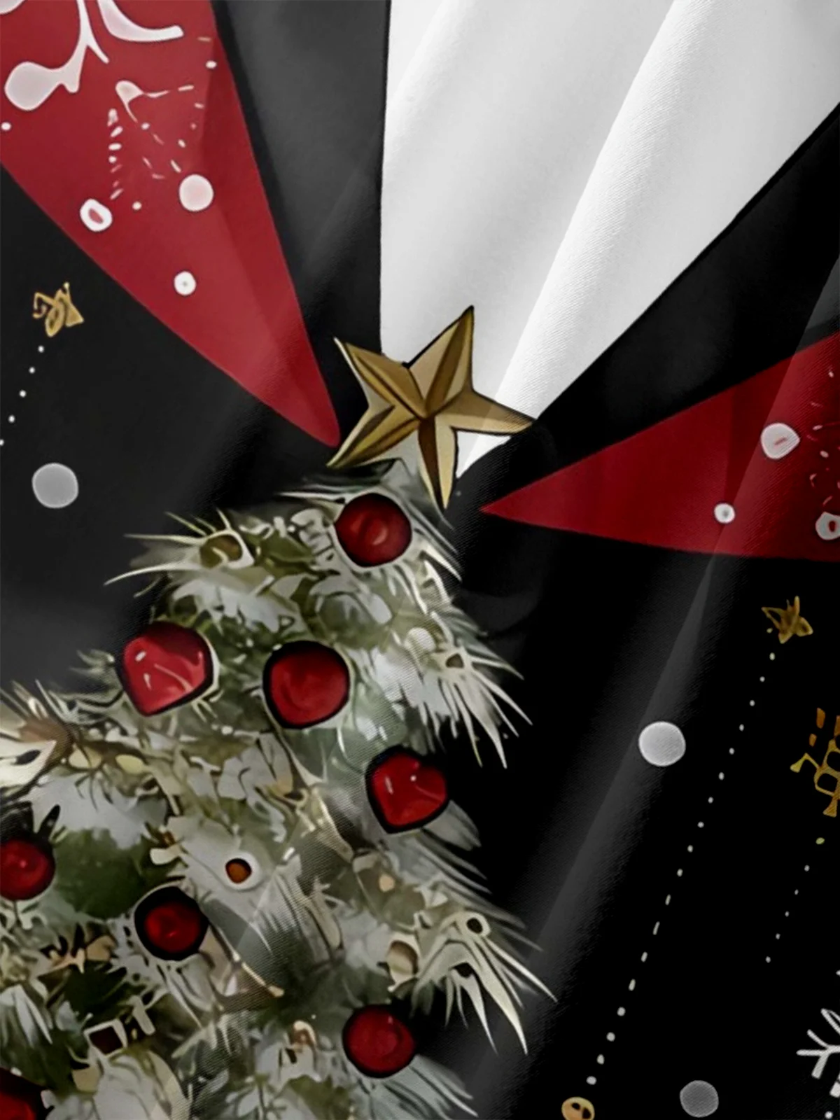 Big Size Moisture-wicking Christmas Santa Claus Chest Pocket Ugly Shirt