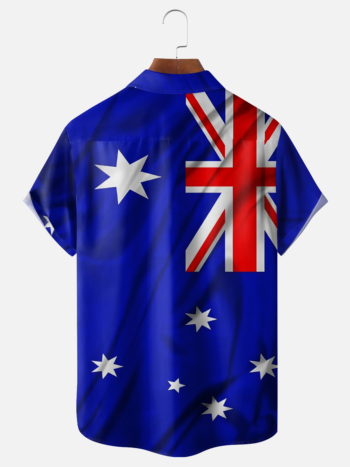 Moisture-Wicking Artistic Australian Flag Chest Pocket Casual Shirt