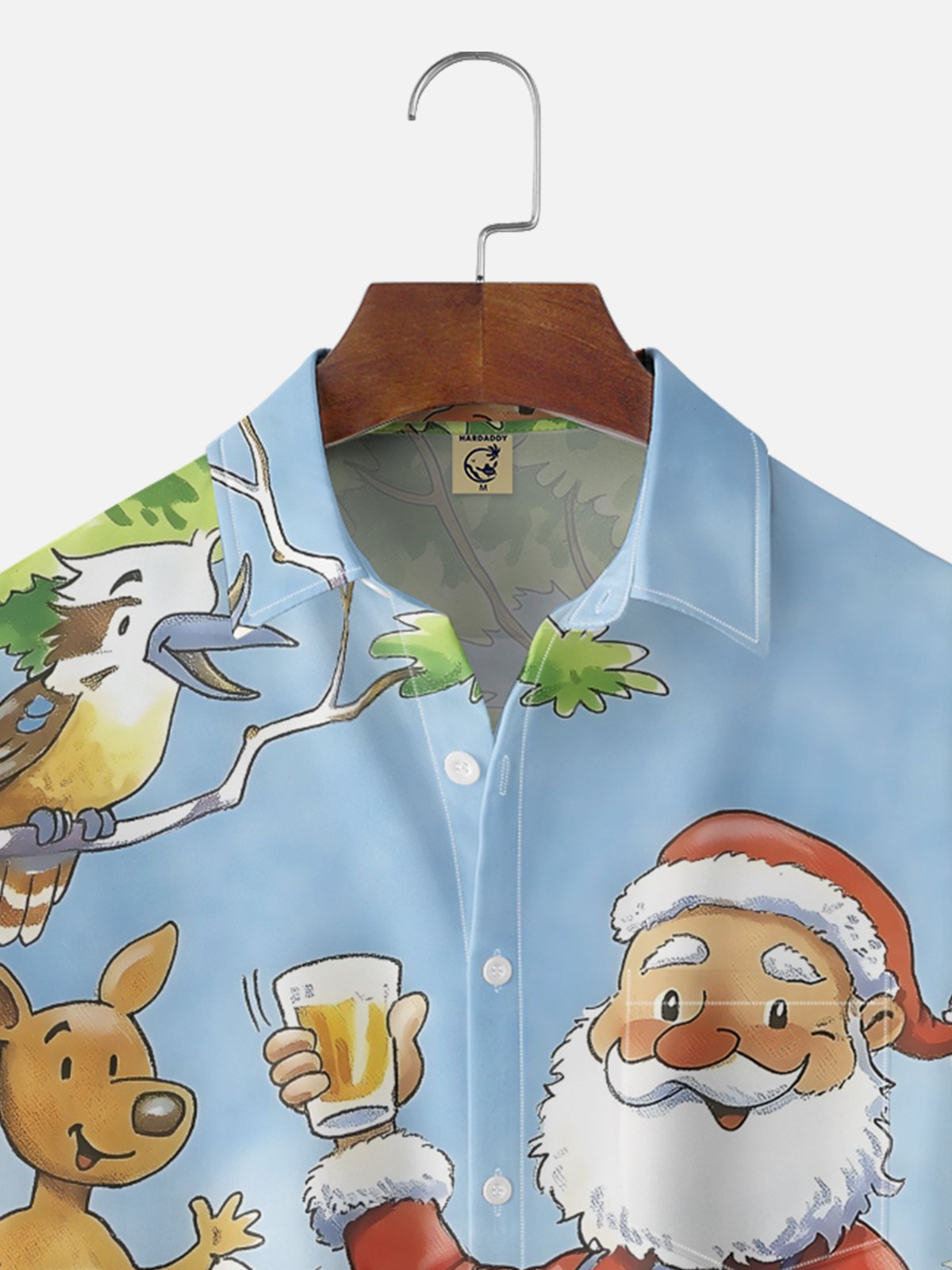 Moisture-wicking Christmas Australia Santa Chest Pocket Casual Shirt