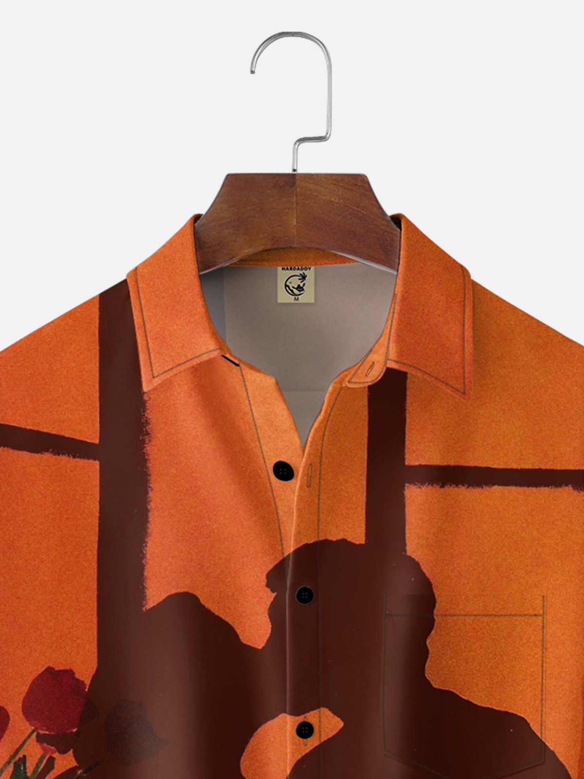 Moisture-wicking Valentine's Day Art Print Chest Pocket Casual Shirt