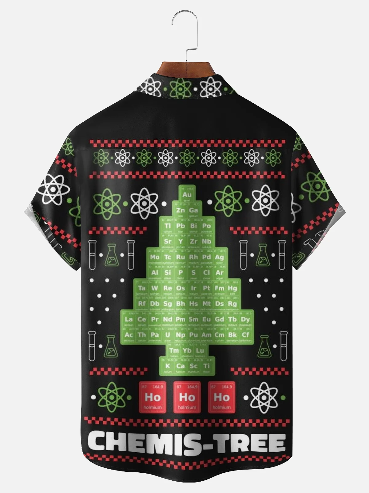 Moisture-wicking Christmas Chemis-tree Chest Pocket Holiday Shirt