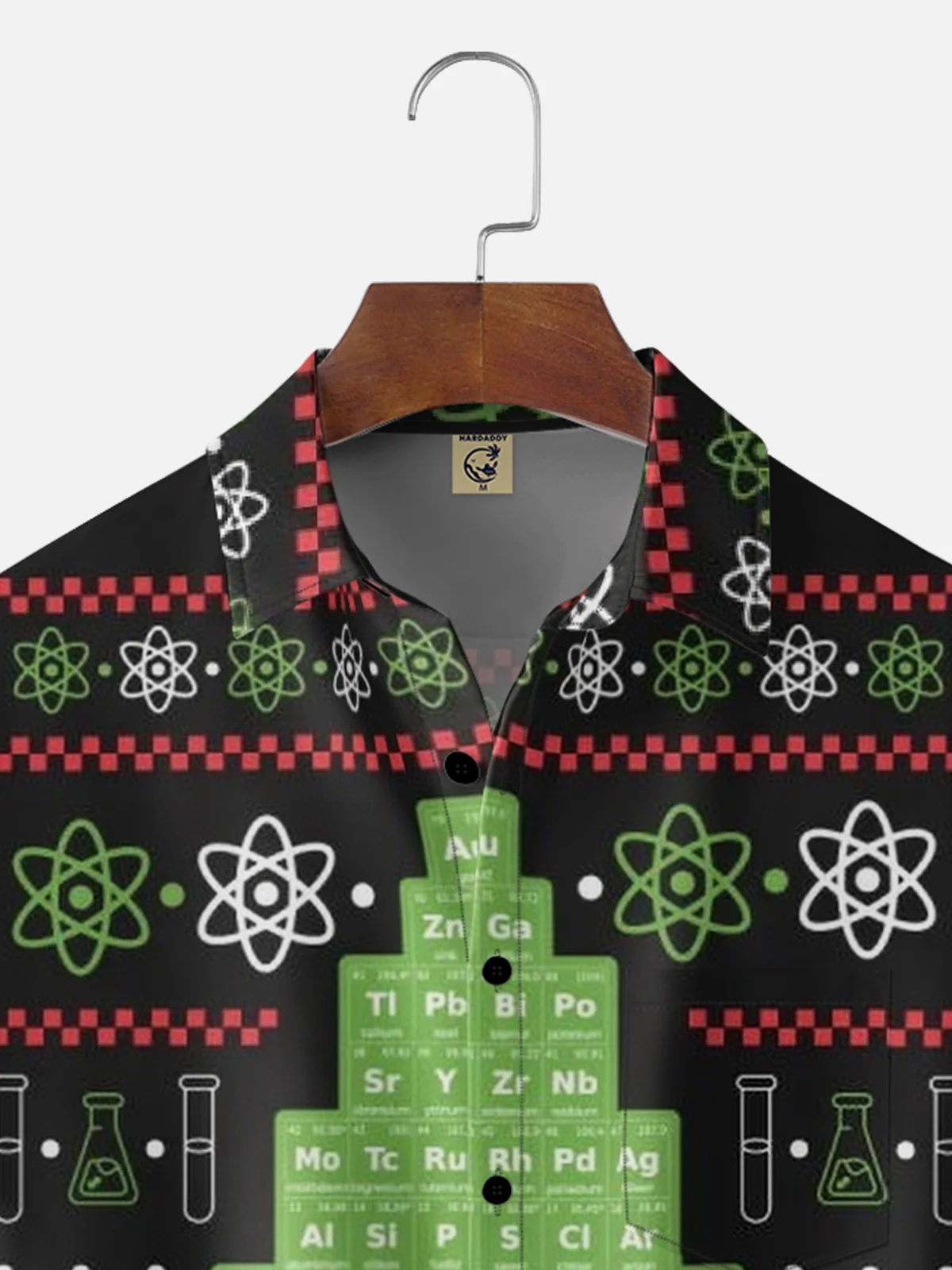 Moisture-wicking Christmas Chemis-tree Chest Pocket Holiday Shirt