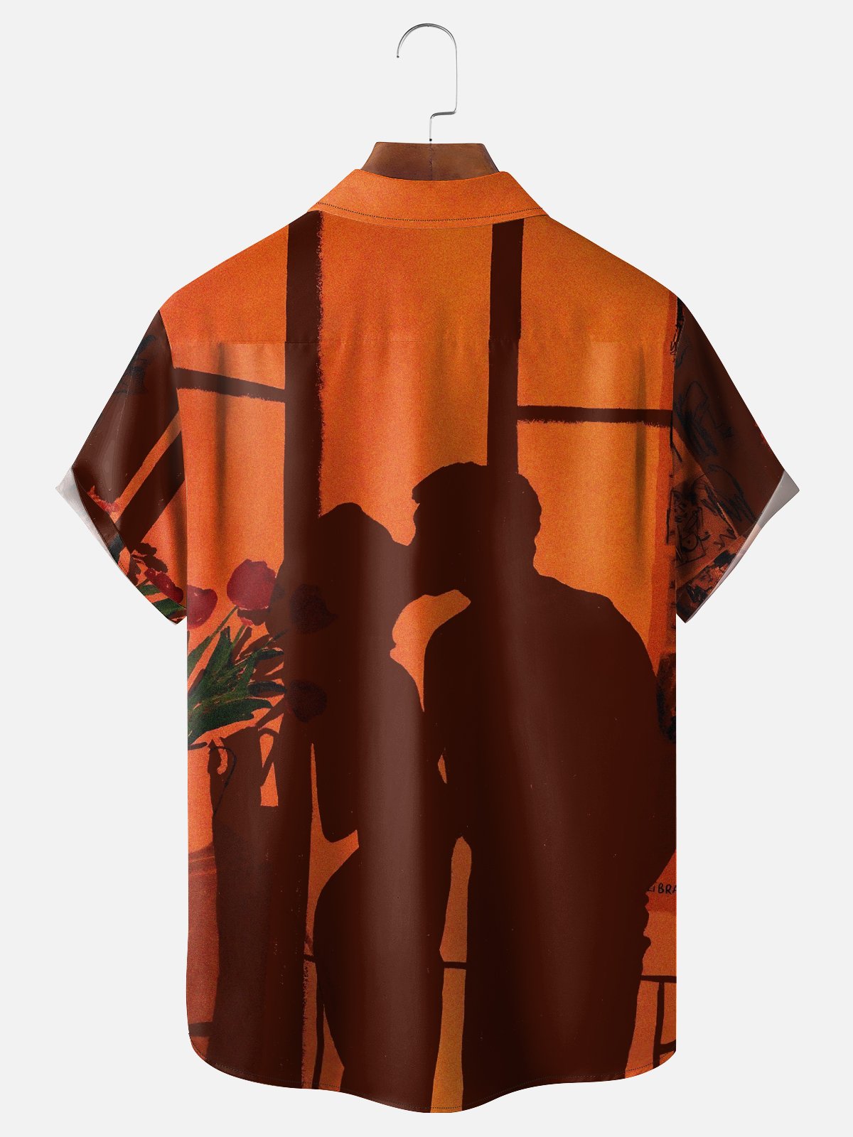 Moisture-wicking Valentine's Day Art Print Chest Pocket Casual Shirt