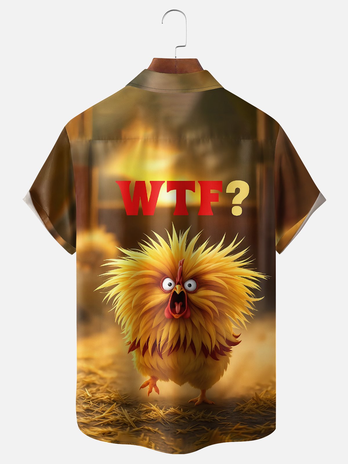 Moisture Wicking Fun Chicken Chest Pocket Holiday Shirt
