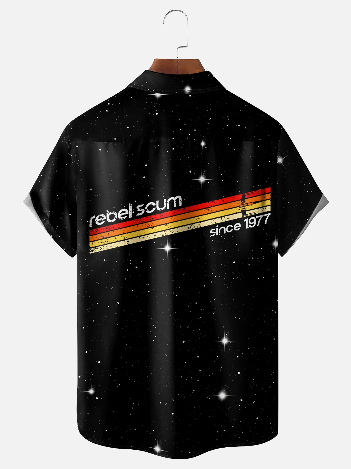 Moisture-wicking Rebel Scum 1977 Universe Star Chest Pocket Bowling Shirt