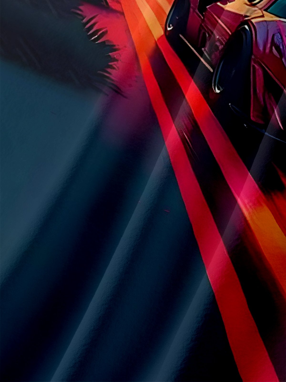 Moisture Wicking Vintage Sunset Car Chest Pocket Holiday Shirt