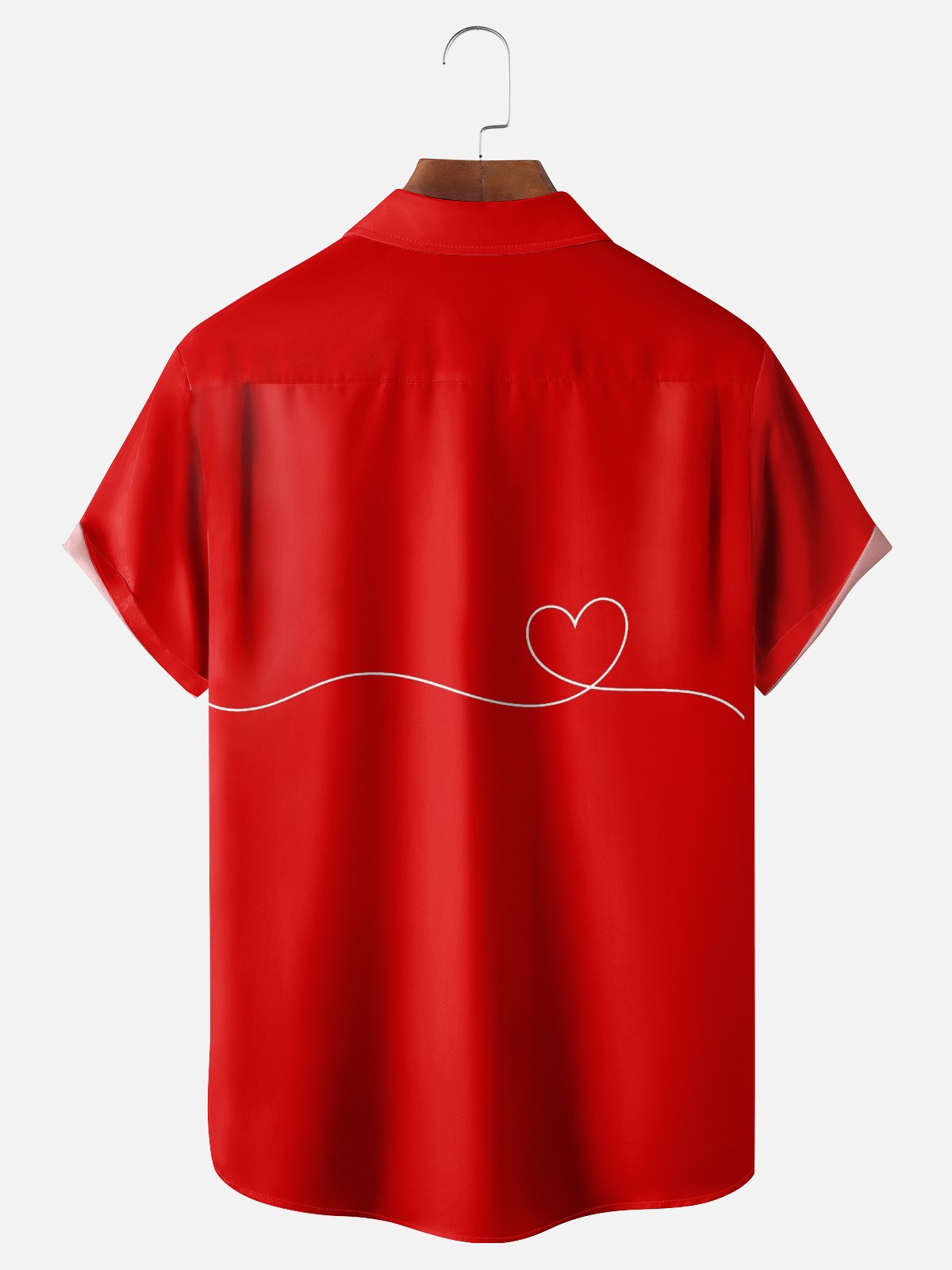 Moisture-wicking Valentine‘s Day Heart Chest Pocket Casual Shirt