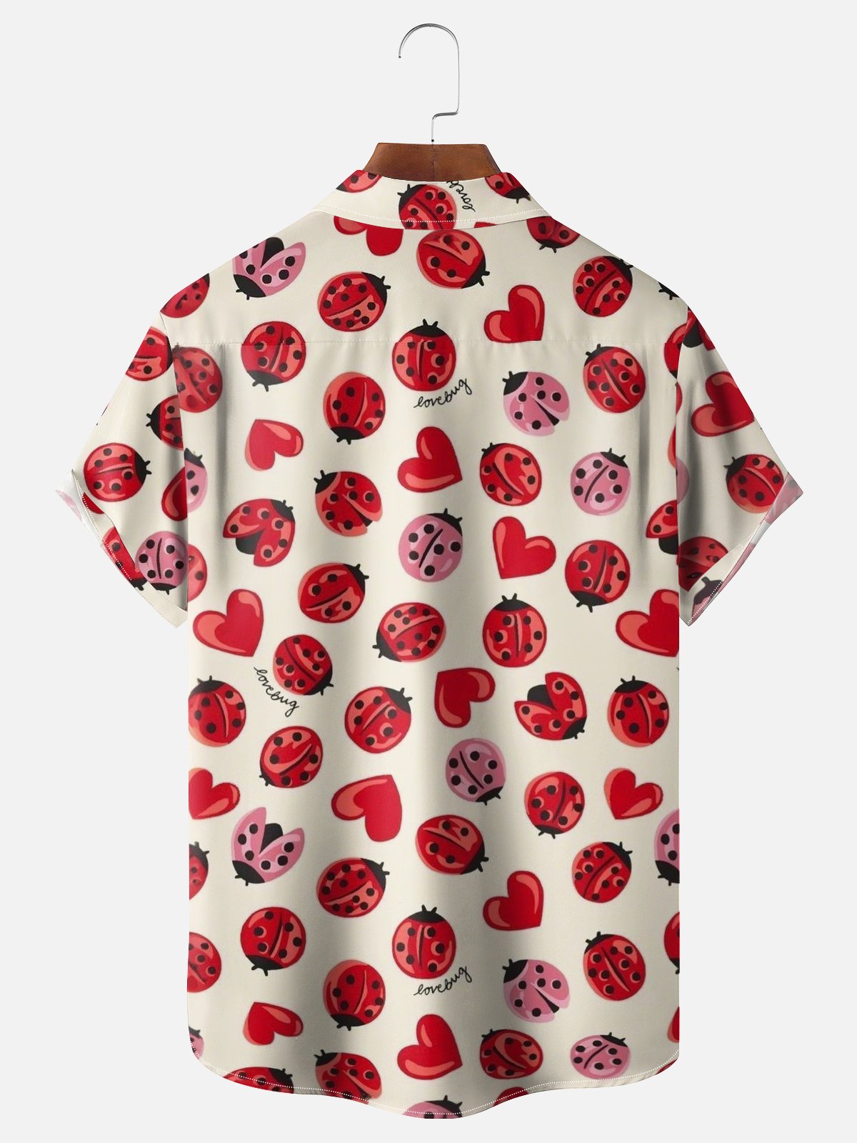 Moisture-wicking Love Bug Valentine Chest Pocket Casual Shirt