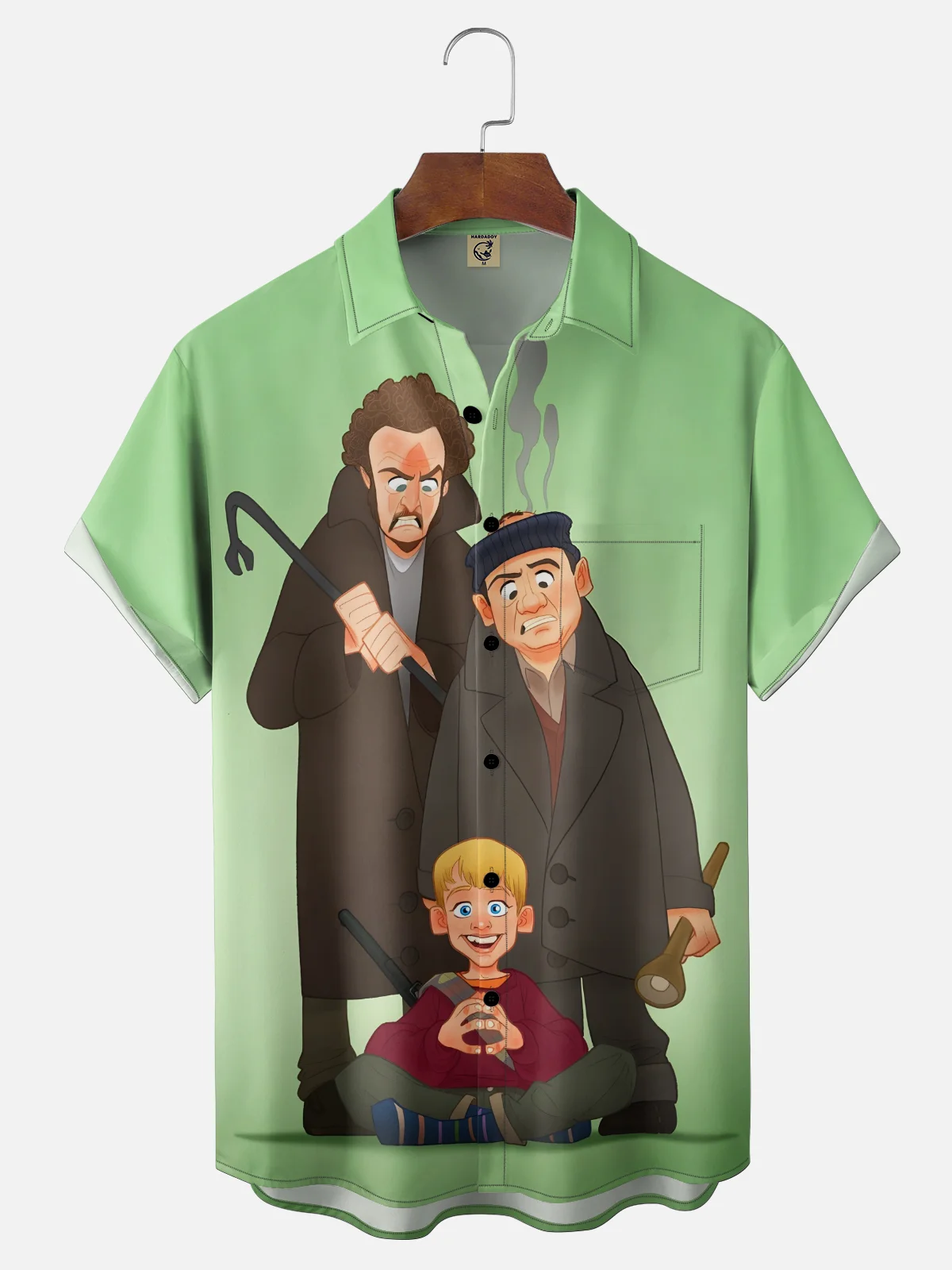 Moisture Wicking Home Alone Chest Pocket Holiday Shirt