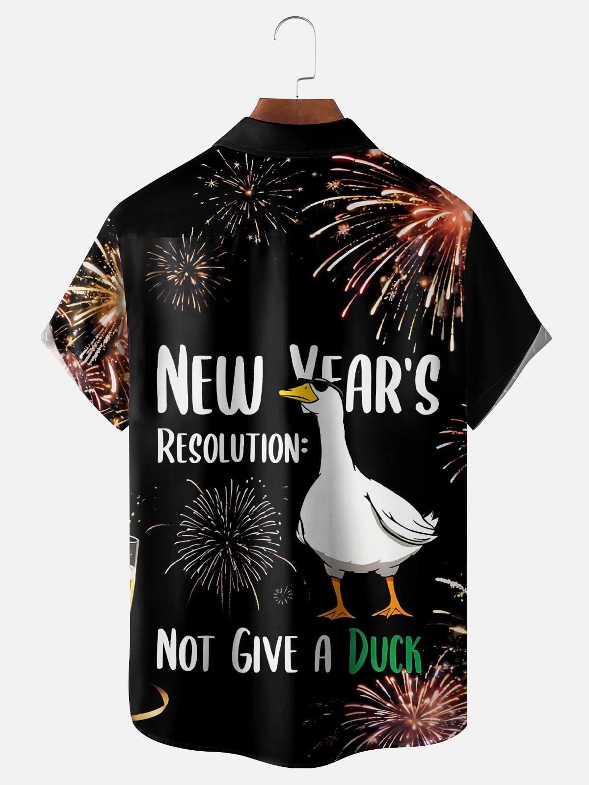 Moisture-wicking New Year Resolution Not Give A Duck Chest Pocket Casual Shirt