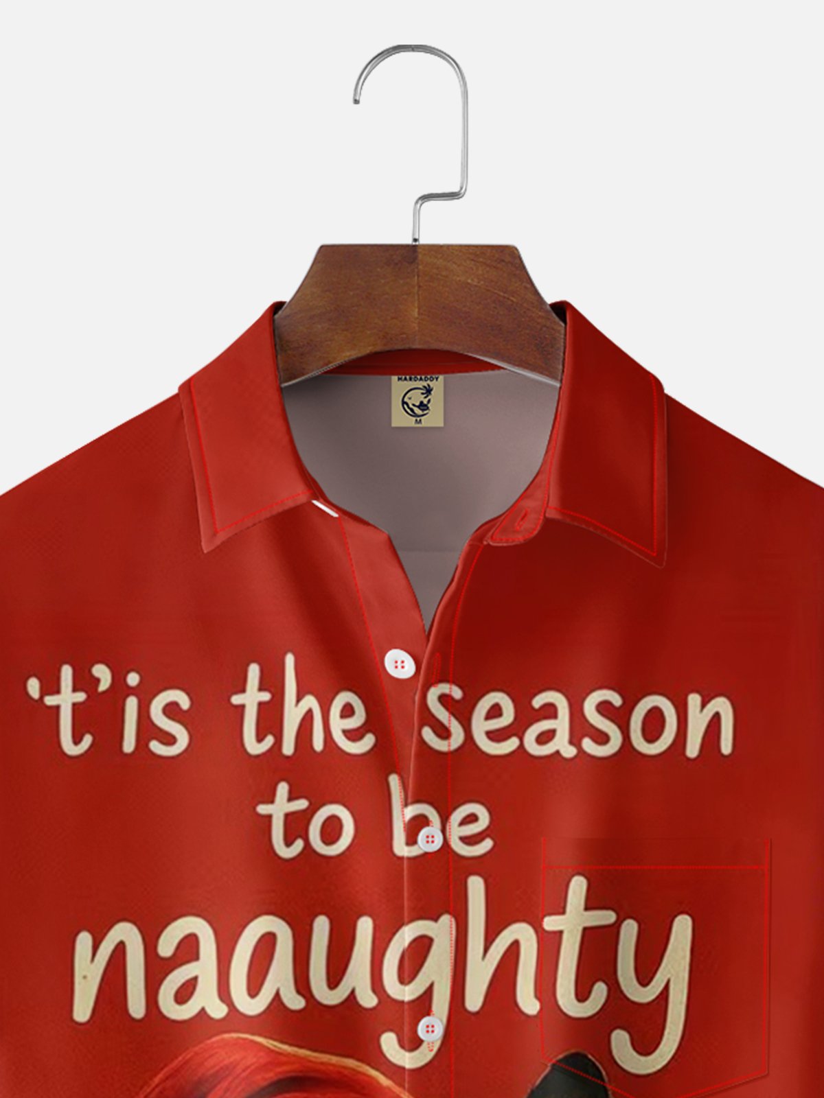 Moisture Wicking Fun Christmas Dog Chest Pocket Holiday Shirt