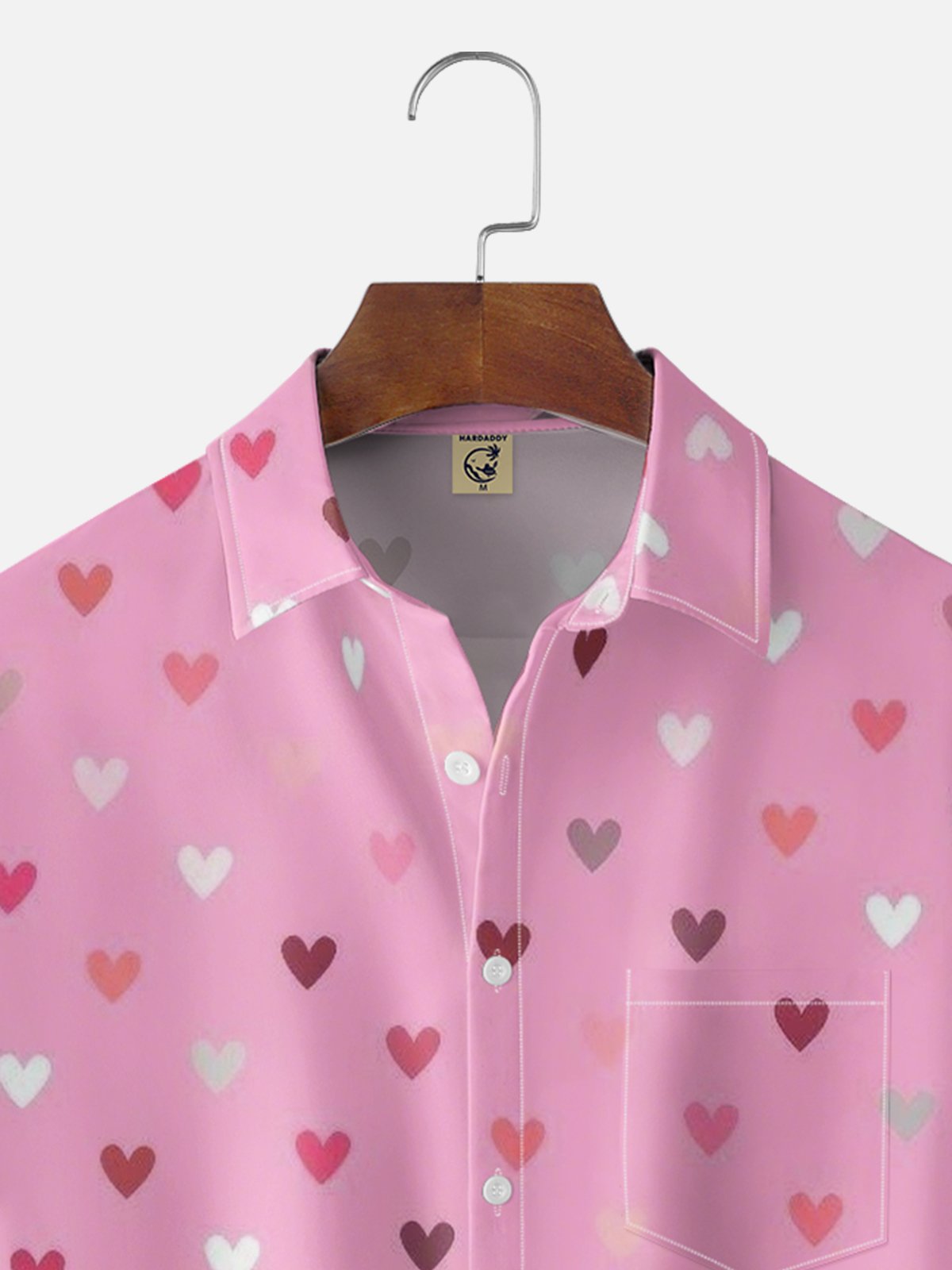 Moisture-wicking Valentine's Day Chest Pocket Casual Shirt