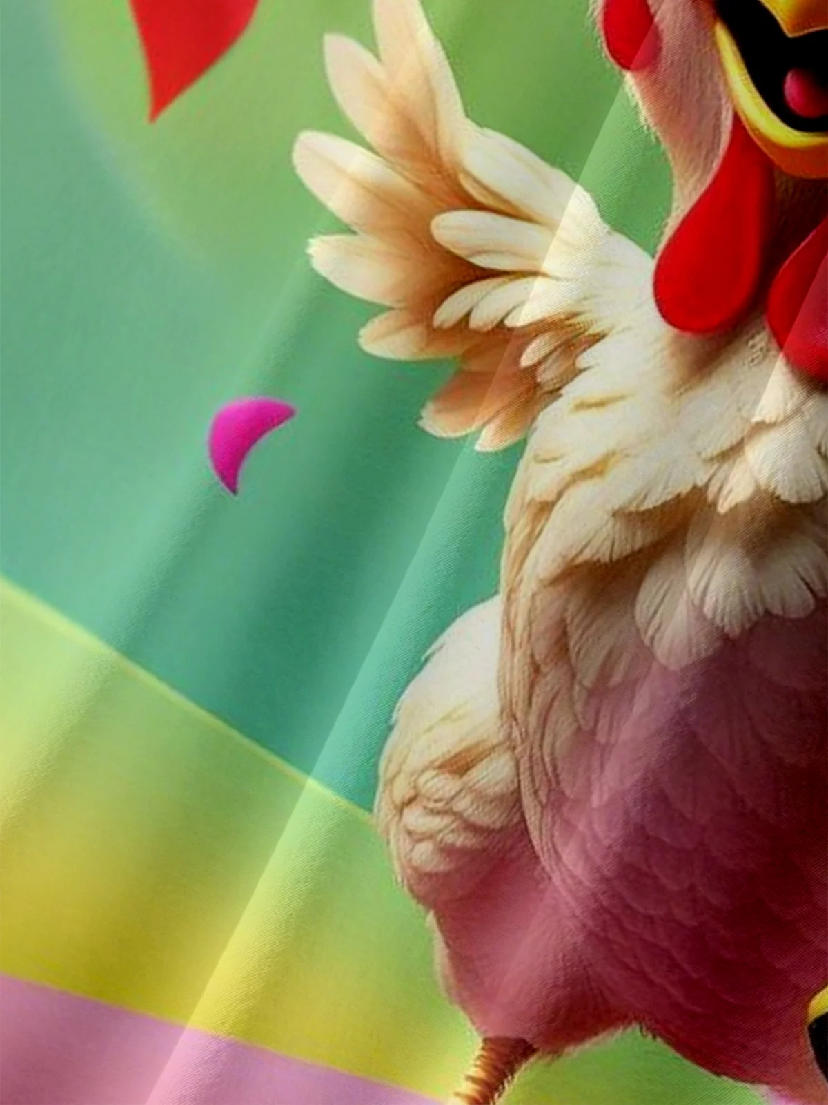 Moisture Wicking Fun Crazy Chicken & Banana Chest Pocket Holiday Shirt