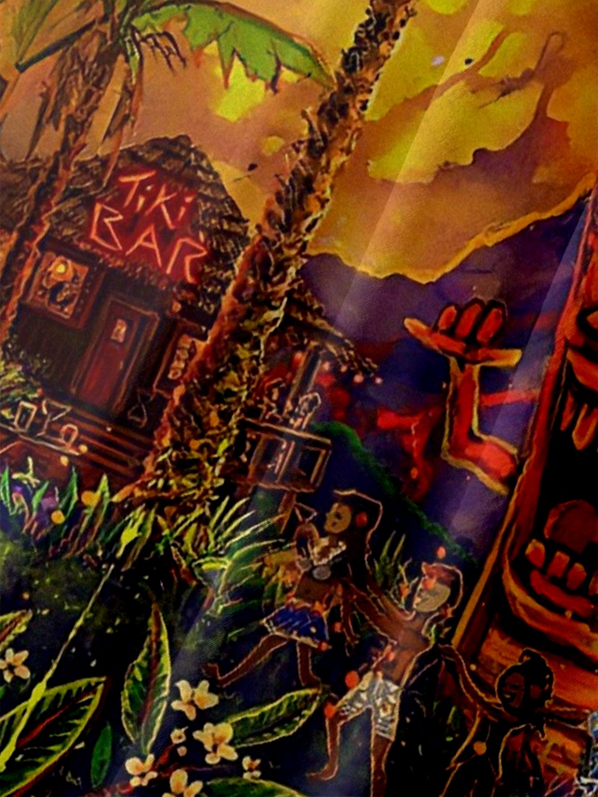 Moisture Wicking Gradient Colors Abstract TiKi Chest Pocket Holiday Shirt