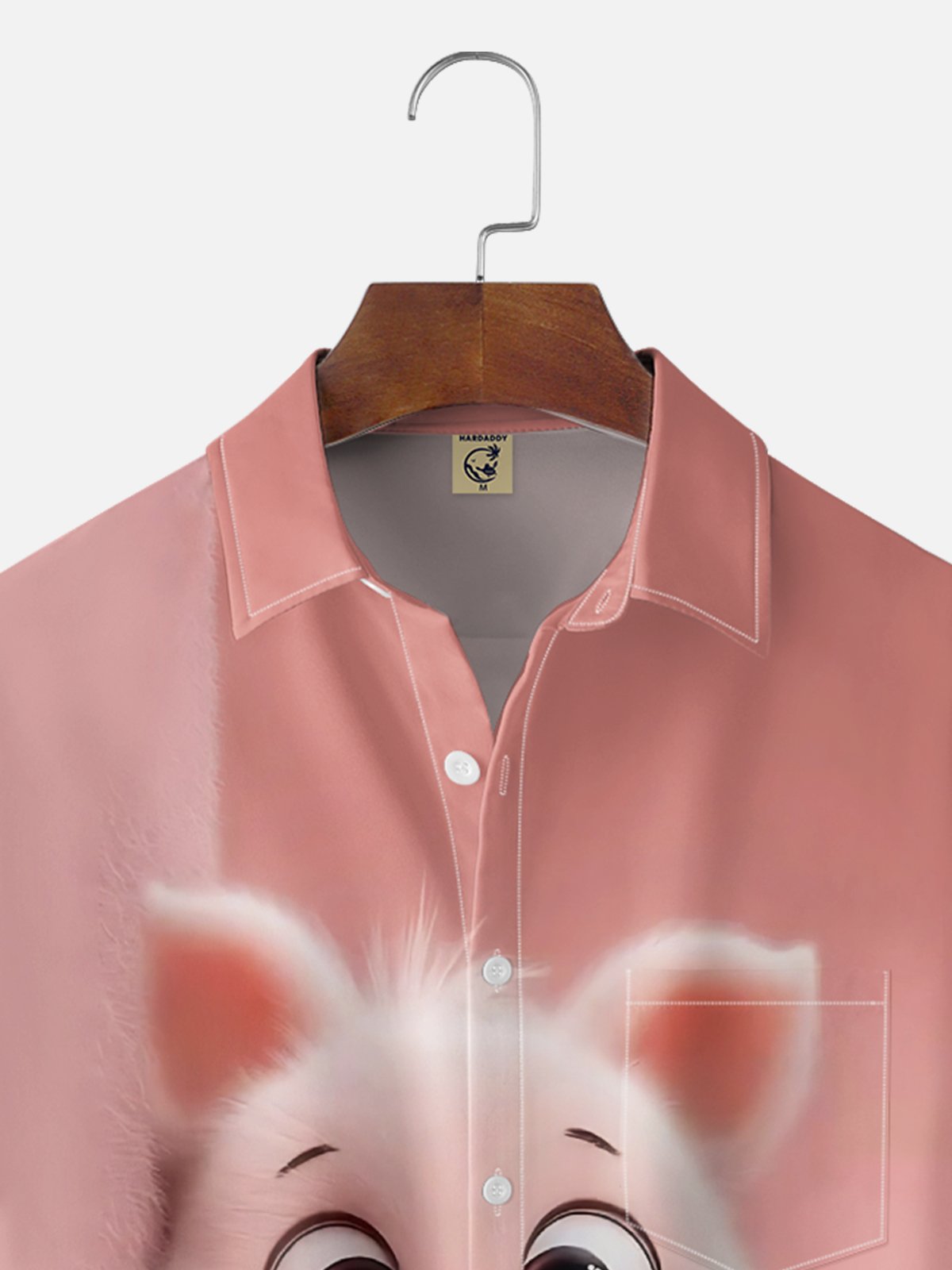 Moisture-wicking Valentine‘s Day Pig Heart Chest Pocket Casual Shirt