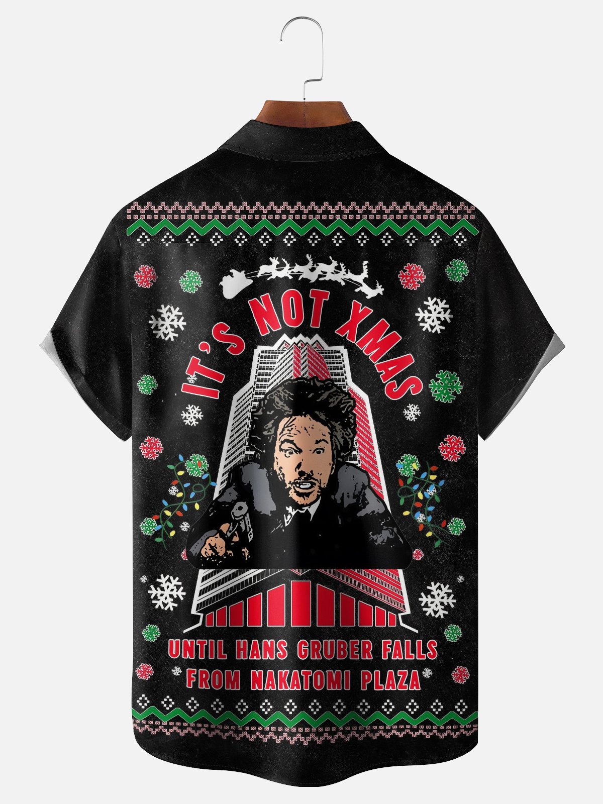 Moisture-wicking Christmas Nakatomi Plaza Hard Chest Pocket Casual Shirt