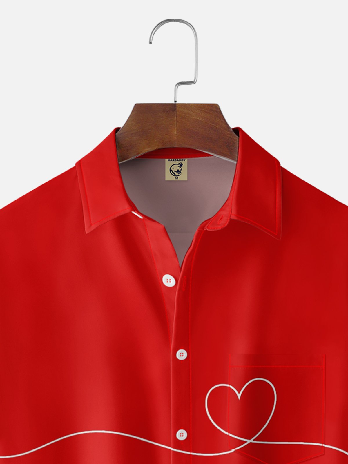 Moisture-wicking Valentine‘s Day Heart Chest Pocket Casual Shirt