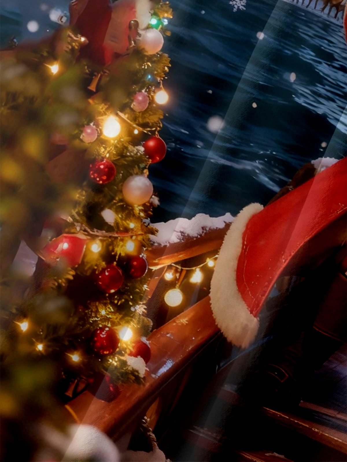 Moisture-wicking Christmas Santa Pirate Ship Chest Pocket Casual Shirt