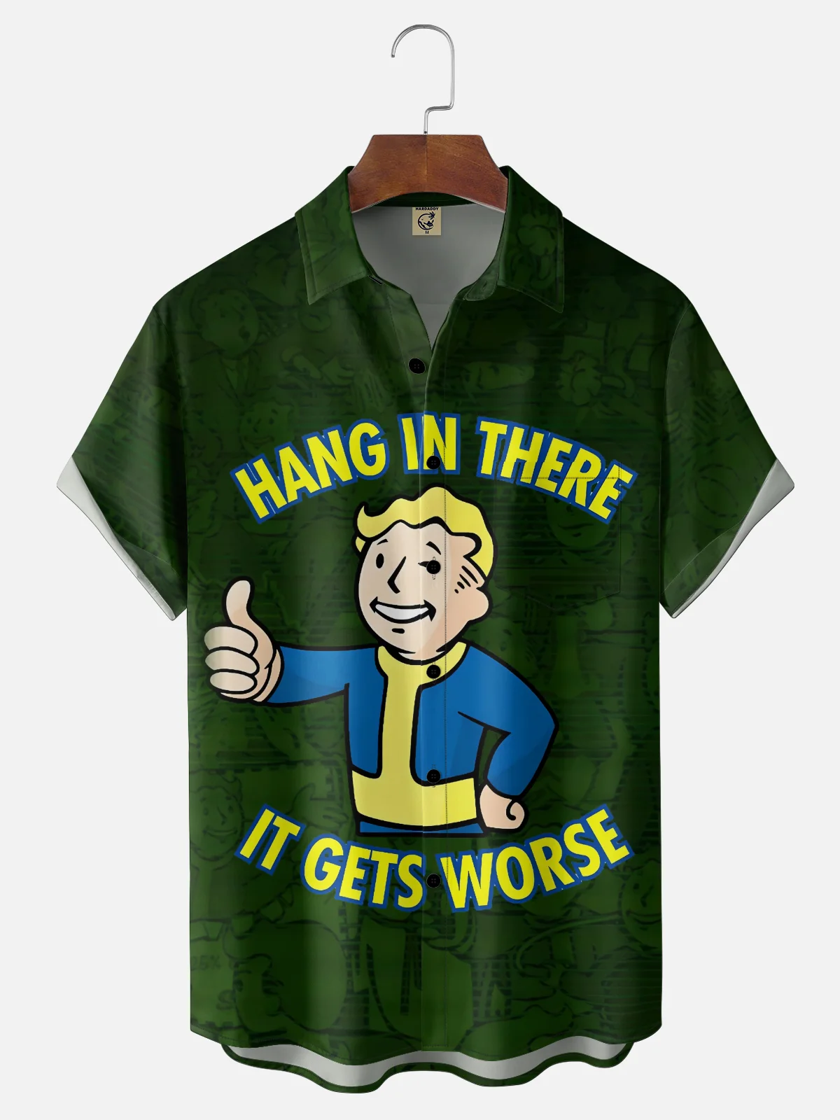 Moisture-wicking Hang In There It Gets Worse Chest Pocket Casual Shirt