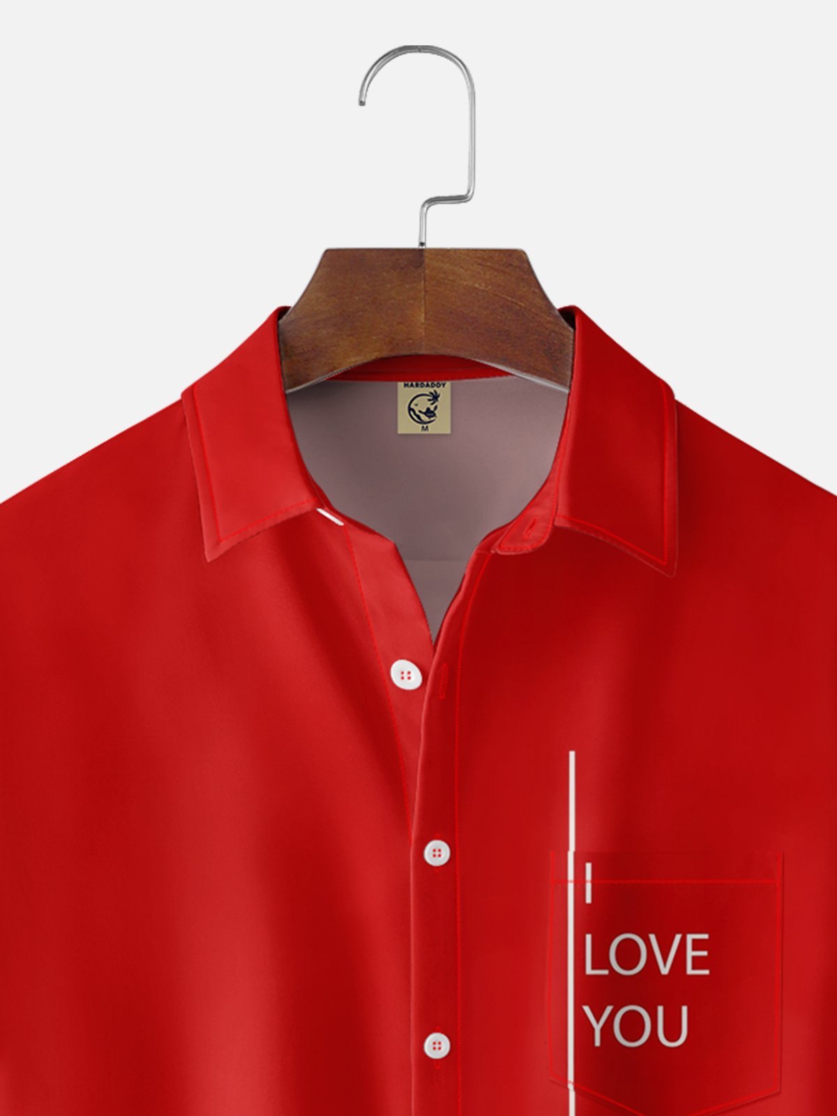 Moisture-wicking Valentine‘s Day I Love You Chest Pocket Casual Shirt