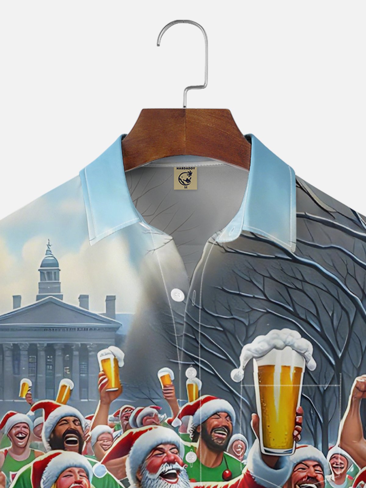 Moisture Wicking Marathon Santa Claus Beer Cheest Pocket Holiday Shirt