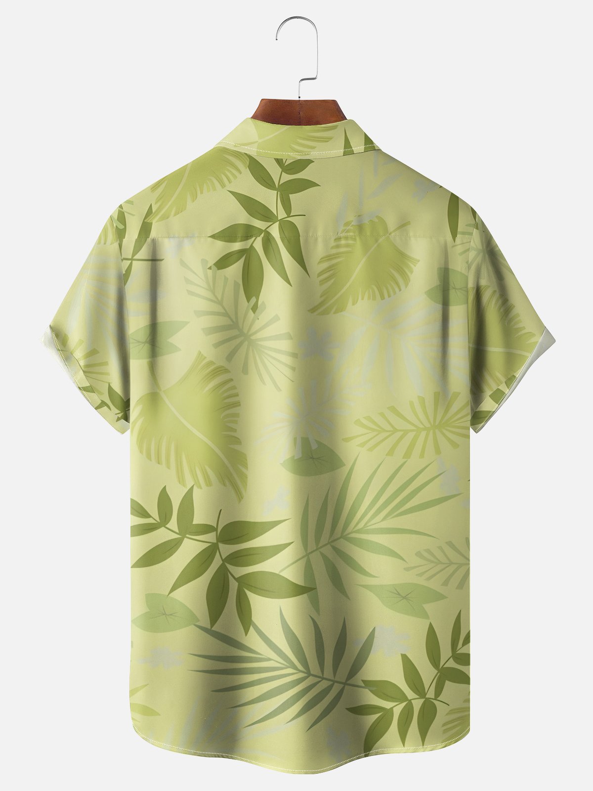 Moisture-wicking Tropical Leaf Holiday Red Fox Role Play Chest Pocket Hawaiian Shirt