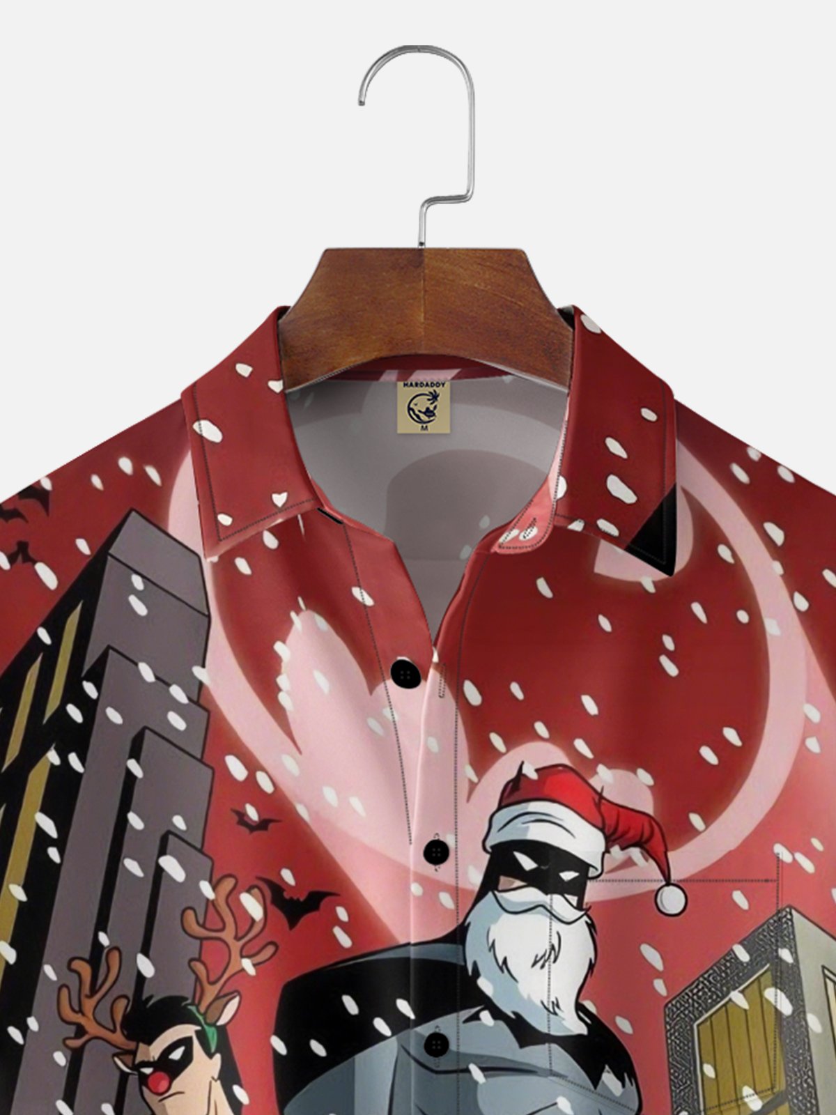 Moisture Wicking Superhero Santa Hat Chest Pocket Holiday Shirt