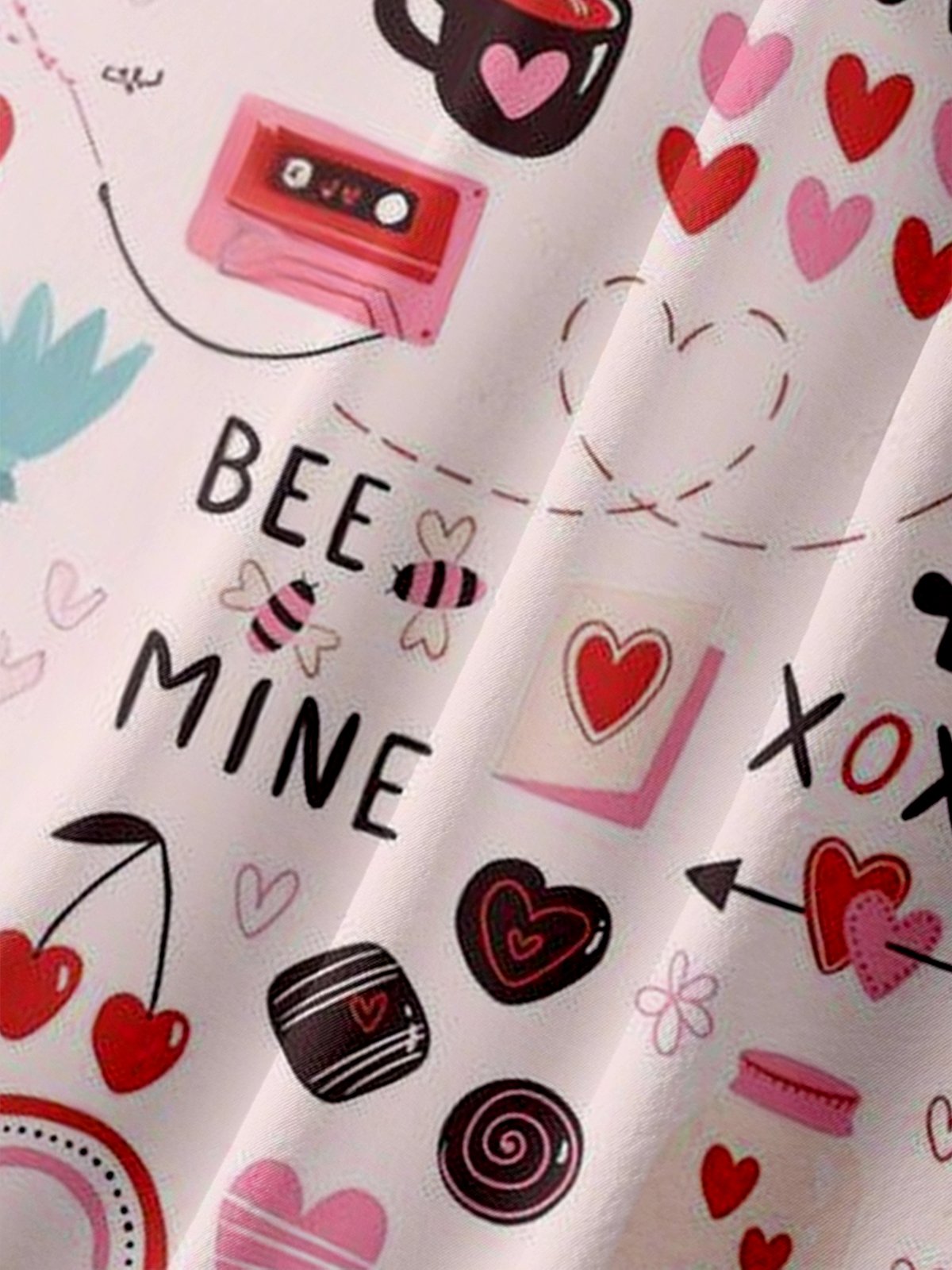 Moisture-wicking Valentine‘s Day Bee Mine Love Chest Pocket Casual Shirt