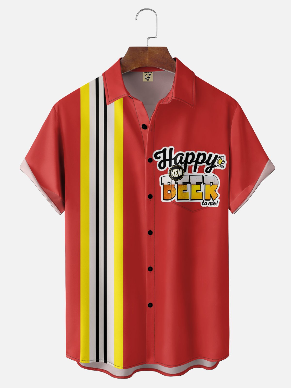 Moisture Wicking Happy Beer Chest Pocket Holiday Shirt