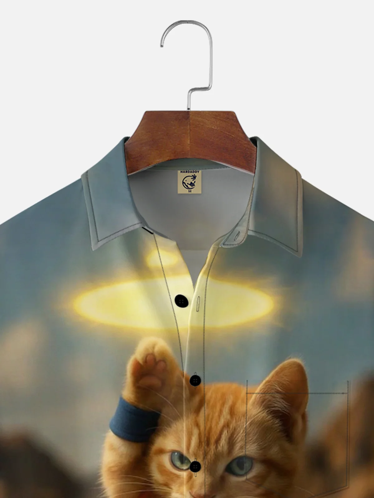 Moisture-wicking Kung Fu Cat Fun Chest Pocket Hawaiian Shirt