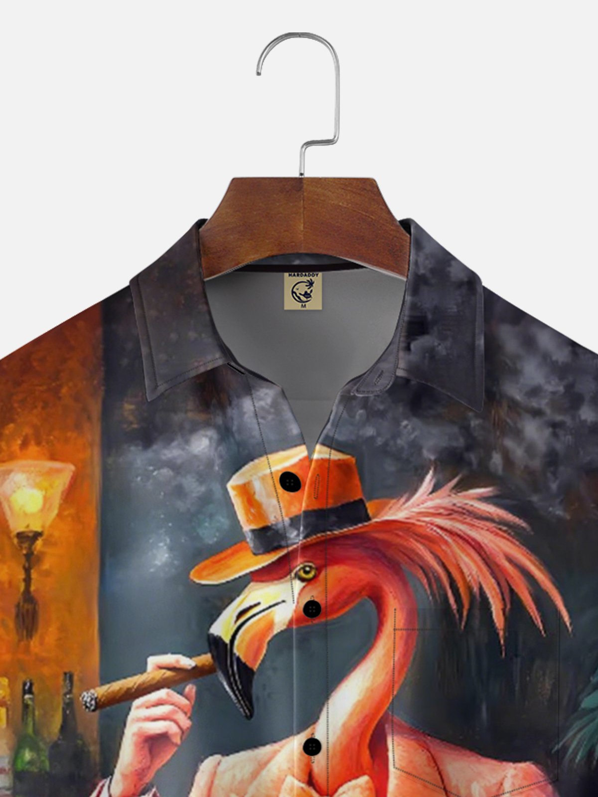 Moisture Wicking Vintage Flamingo Gentleman Chest Pocket Holiday Shirt