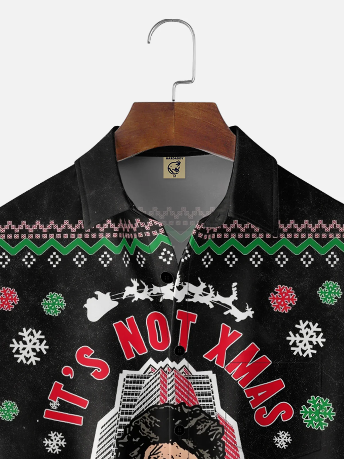 Moisture-wicking Christmas Nakatomi Plaza Hard Chest Pocket Casual Shirt