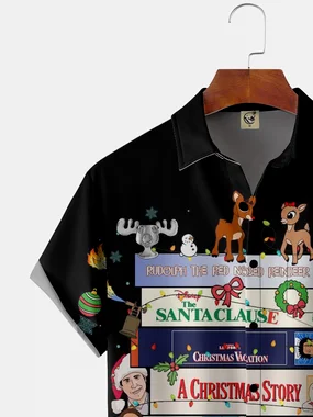 Moisture Wicking Christmas Story Movie Chest Pocket Holiday Shirt