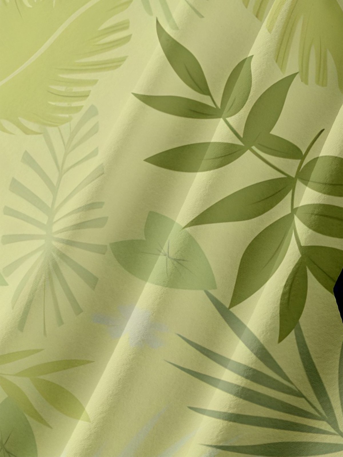 Moisture-wicking Tropical Leaf Holiday Red Fox Role Play Chest Pocket Hawaiian Shirt