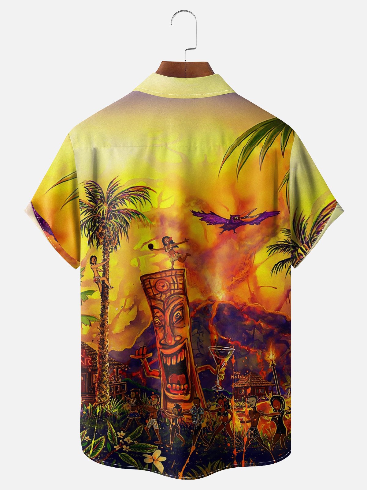 Moisture Wicking Gradient Colors Abstract TiKi Chest Pocket Holiday Shirt
