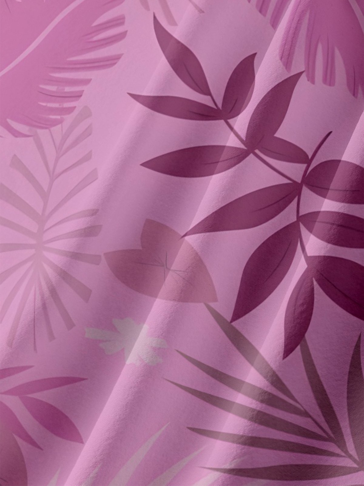 Moisture-wicking Tropical Leaf Holiday Red Fox Role Play Chest Pocket Hawaiian Shirt