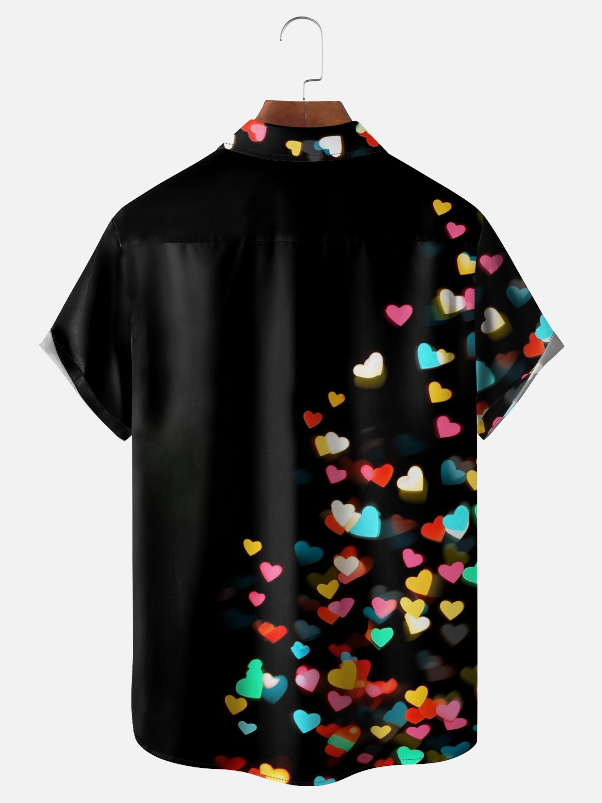 Moisture-wicking New Year Valentine's Day Heart Chest Pocket Casual Shirt