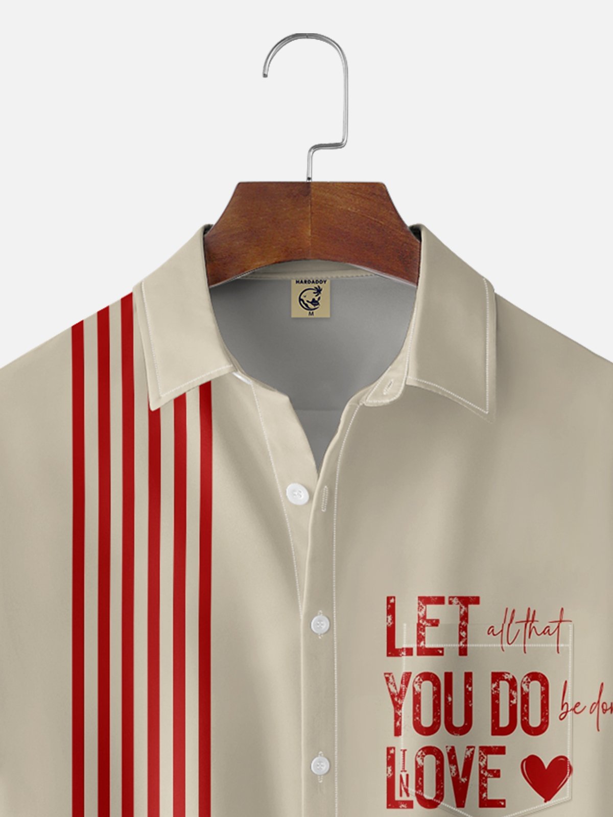 Moisture-wicking Valentine‘s Day Chest Pocket Casual Shirt